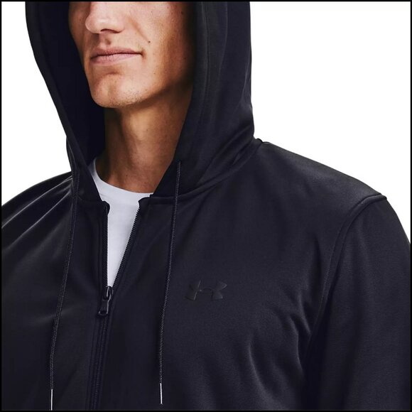 Under Armour โข Fleece Full Zip Hooded Jacket โข Small โข Black โข Coldgear - Picture 6 of 14